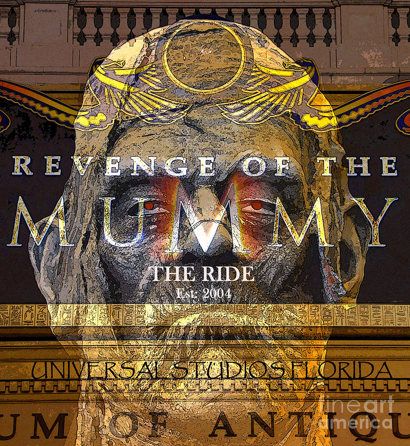 Revenge of the Mummy the ride poster Mixed Media by David Lee Thompson