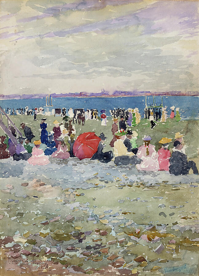 Revere Beach 1896 Painting by Maurice Prendergast Revere Beach 1896 Painting by Maurice Prendergast
