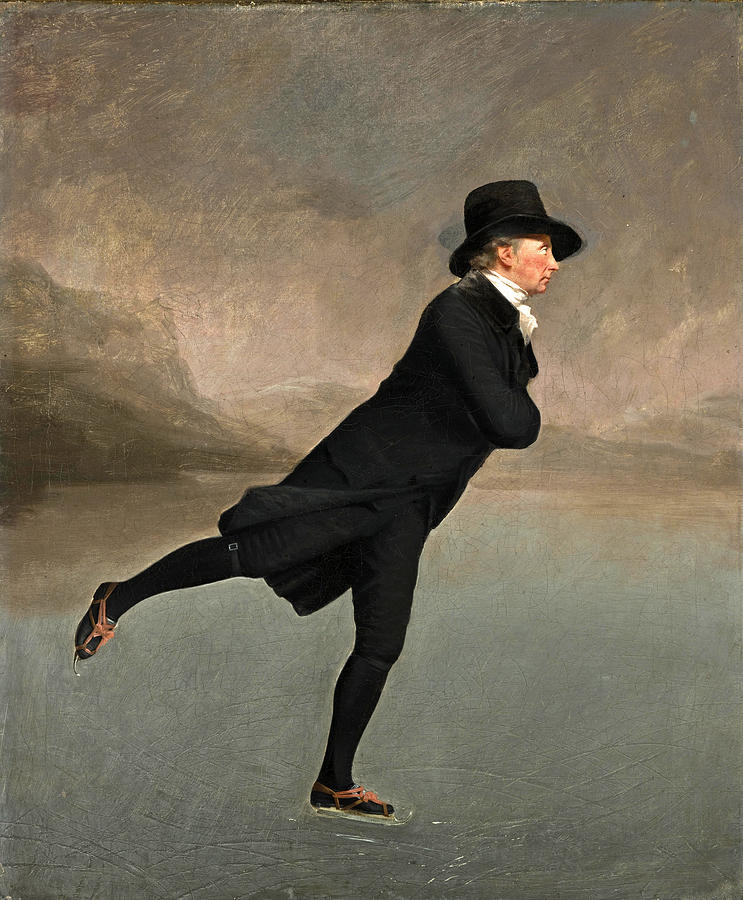 Reverend Robert Walker Skating on Duddingston Loch, The Skating Minister Painting by Henry Raeburn