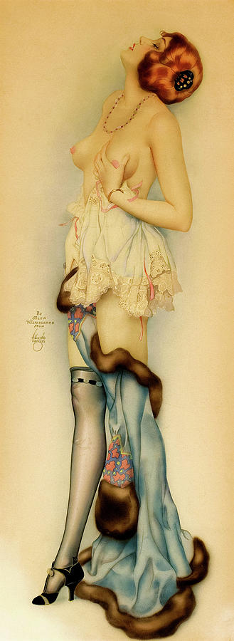 Nude Painting - Reverie, 1923 by Alberto Vargas