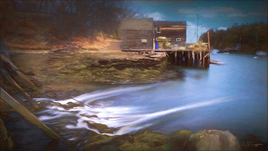 Reversing Falls, Back Cove, New Harbor, Maine Digital Art by Dave Higgins