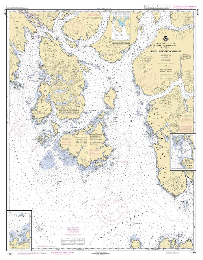 Revillagigedo Channel Alaska, Noaa Chart 17434 Digital Art by Nautical ...