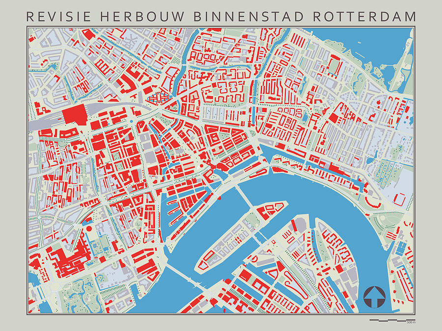 Revised Map of the Reconstruction of Rotterdam Photograph by Frans Blok