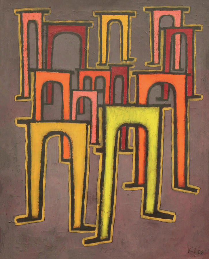 Revolution Of The Viaduct By Paul Klee Painting