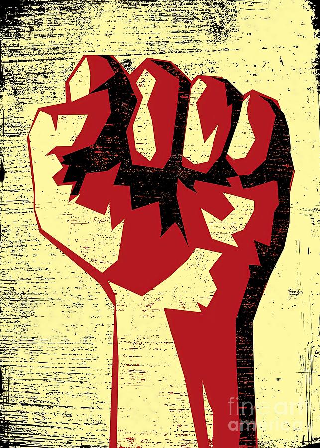 Revolution Raised Fist Painting by Hannah Finley | Pixels