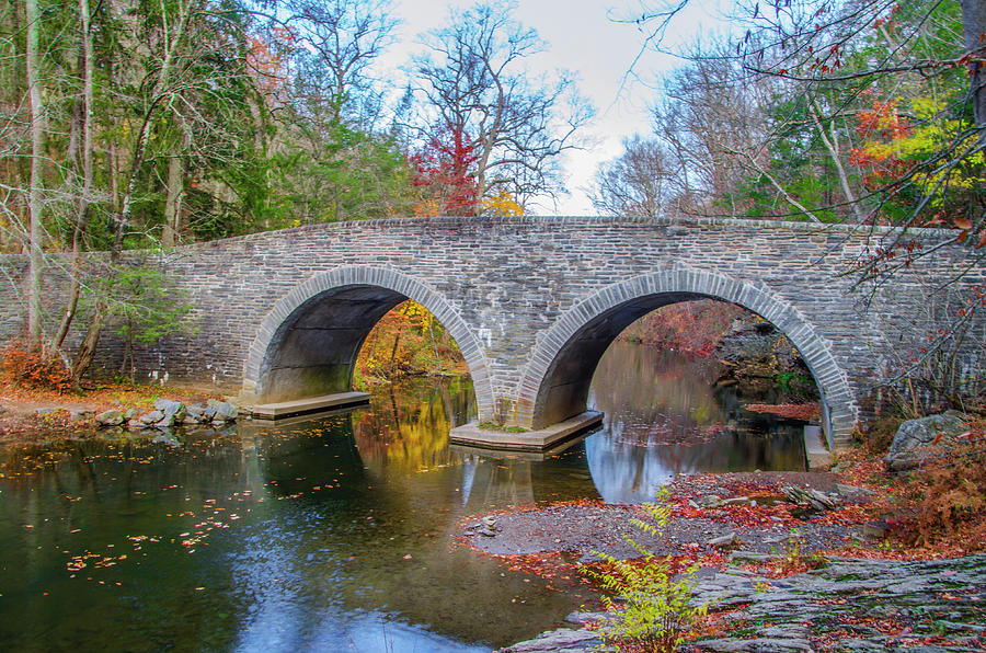 Rex Avenue Bridge in Autumn Photograph by Philadelphia Photography