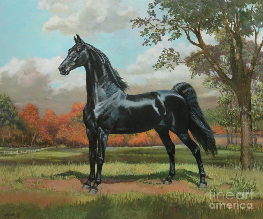 Rex McDonald Saddlehorse Painting by Jeanne Newton Schoborg