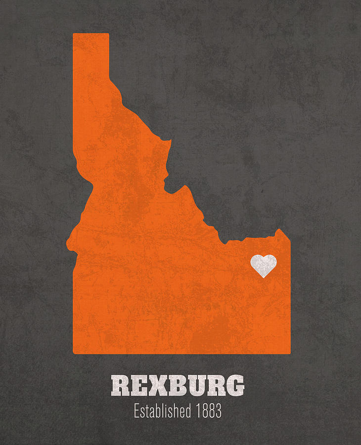 Rexburg Idaho City Map Founded 1883 Idaho State University Color   Rexburg Idaho City Map Founded 1883 Idaho State University Color Palette Design Turnpike 