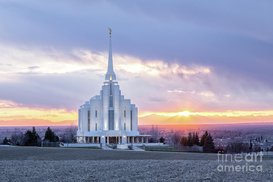 Rexburg Idaho Temple - After the Harvest  Photograph by Bret Barton