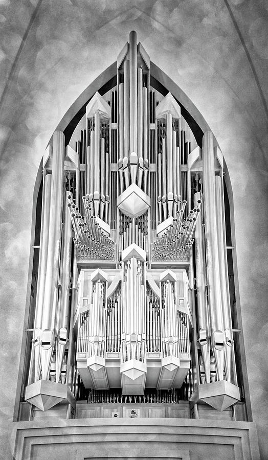 Reykjavik Iceland Church Organ Bw Photograph