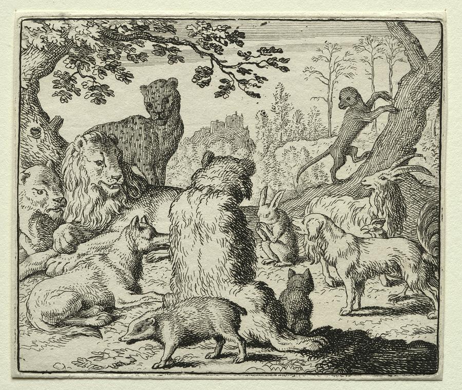 Reynard the Fox Lion Orders Search for Reynard 1650 75 Allart van Everdingen Painting by MotionAge Designs
