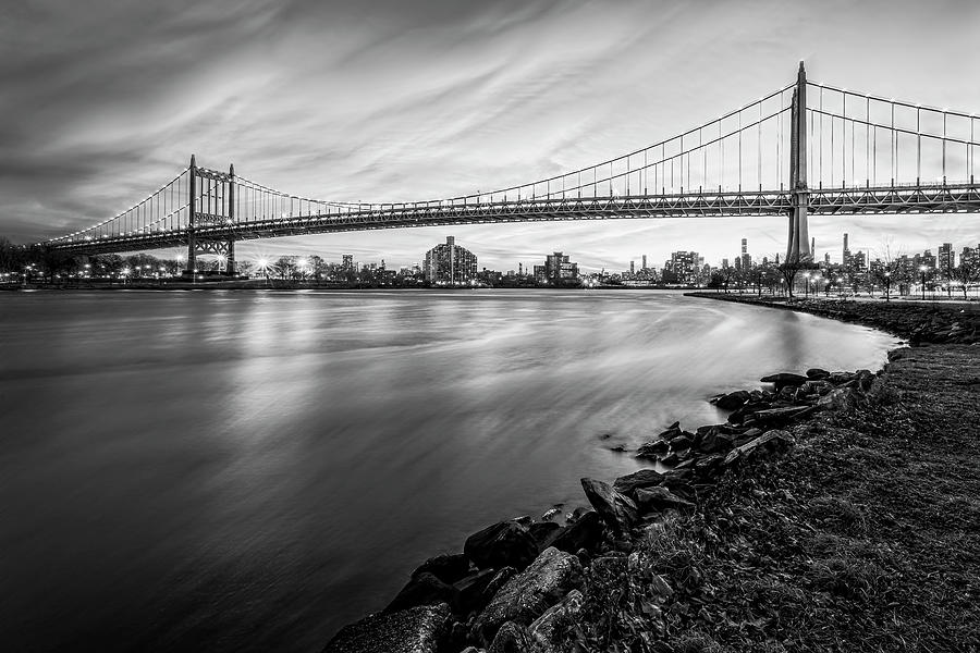 RFK Triborough Bridge NY BW Photograph by Susan Candelario