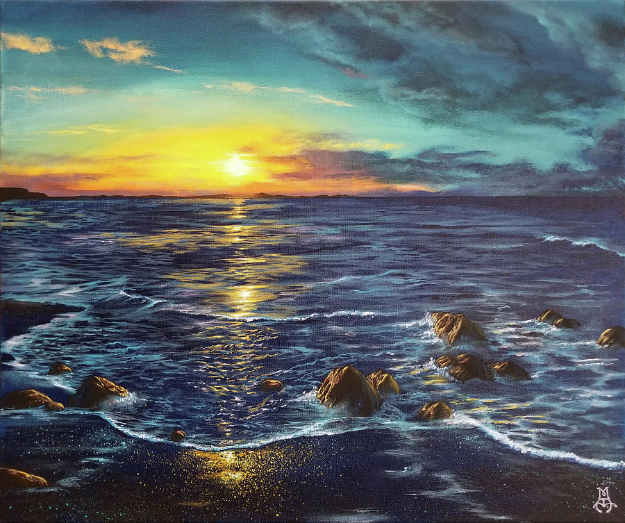 Seascape Painting - Rhapsody in Blue by Marco Antonio Aguilar