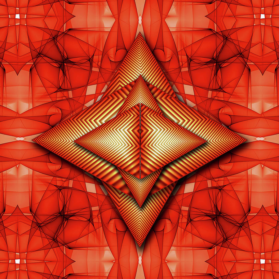 Pattern Digital Art - Rhapsody in Red by Vladimir Repka