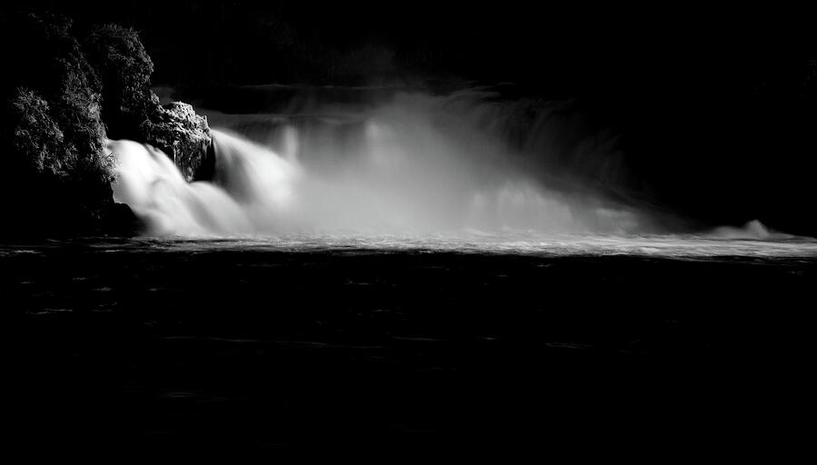 Black And White Photograph - Rhine Falls, Schaffhausen, Switzerland by Imi Koetz