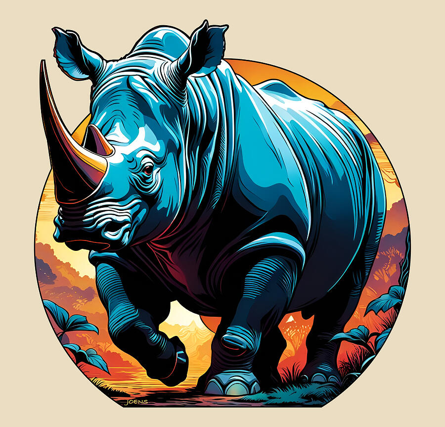 Wildlife Digital Art - Rhino 3 by Greg Joens
