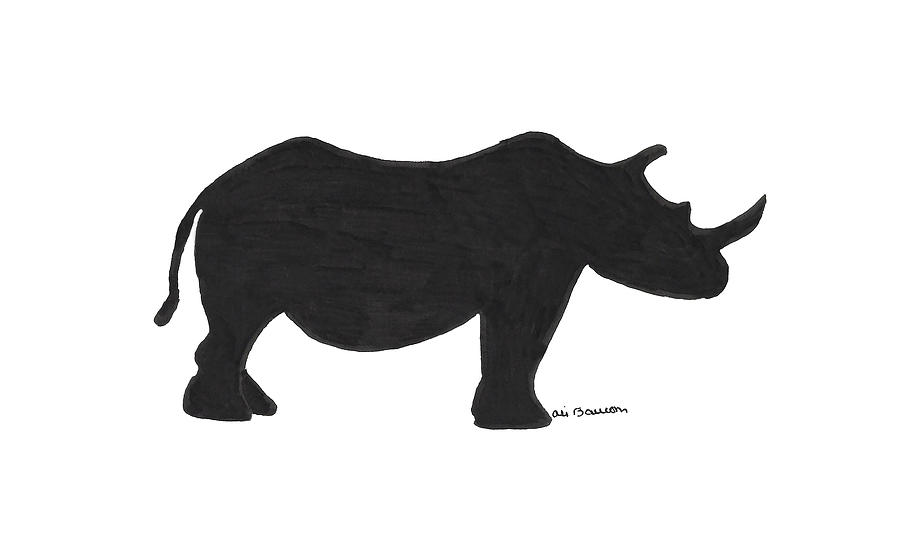 Rhino Drawing by Ali Baucom