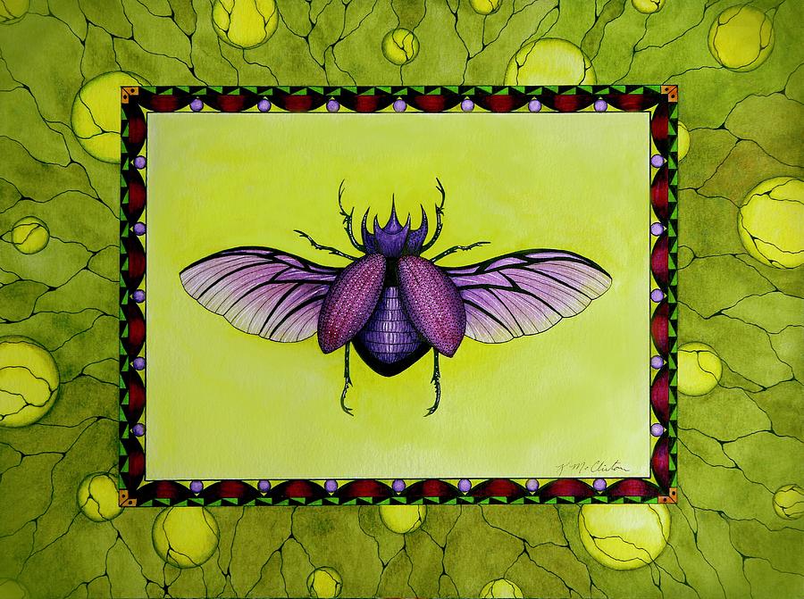 Rhino Beetle Wings Painting by Kim McClinton