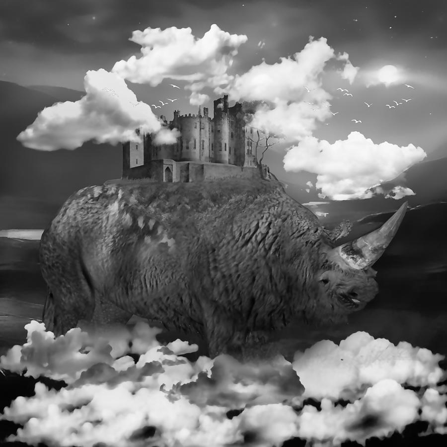 Rhino Dreaming Mixed Media by Marvin Blaine