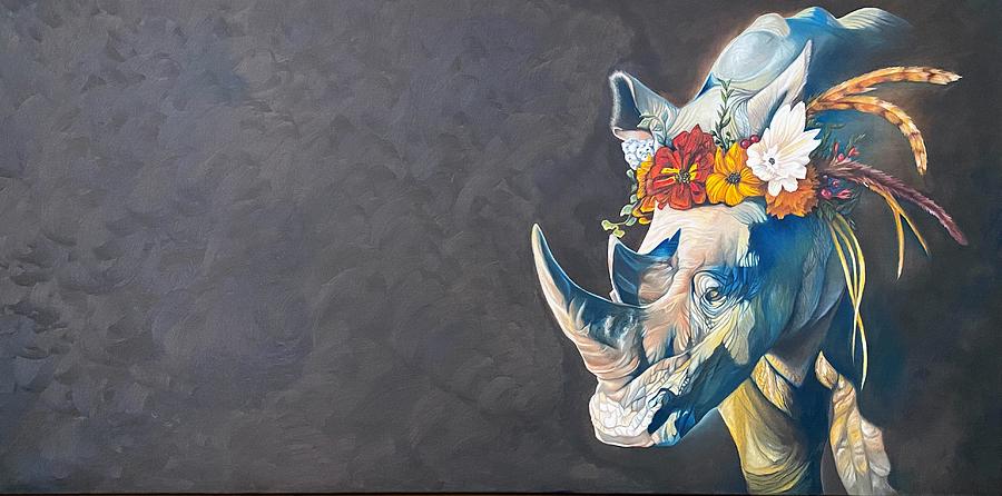 Rhino dreams Painting by Sabrina Motta