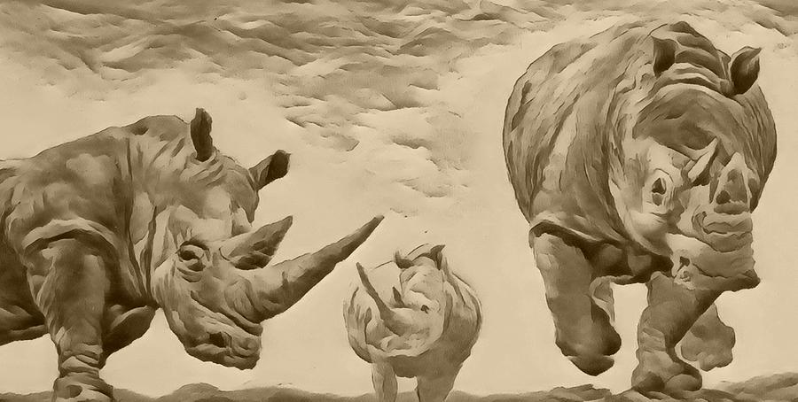 Rhino Hero Digital Art by Loraine Yaffe