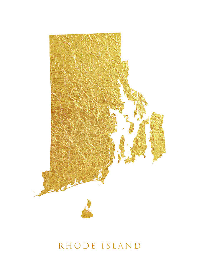 Rhode Island Gold Map #79 Digital Art by Michael Tompsett