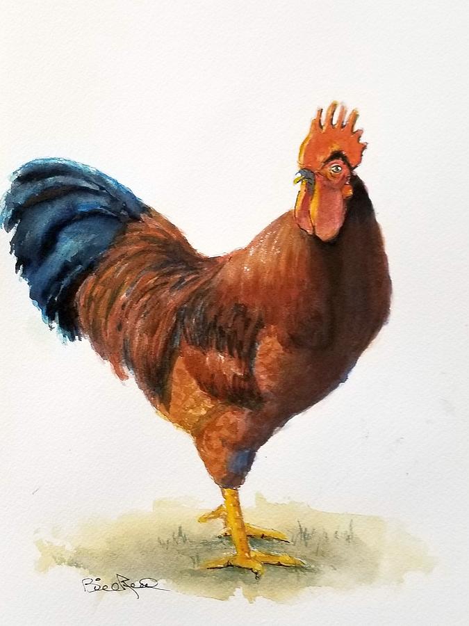 Rooster Painting - Rhode Island Red by William Reed