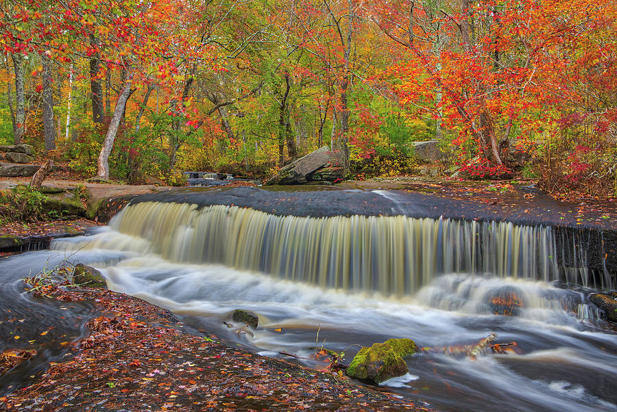Rhode Island Stepstone Falls and Fall Foliage Colors Photograph by Juergen Roth