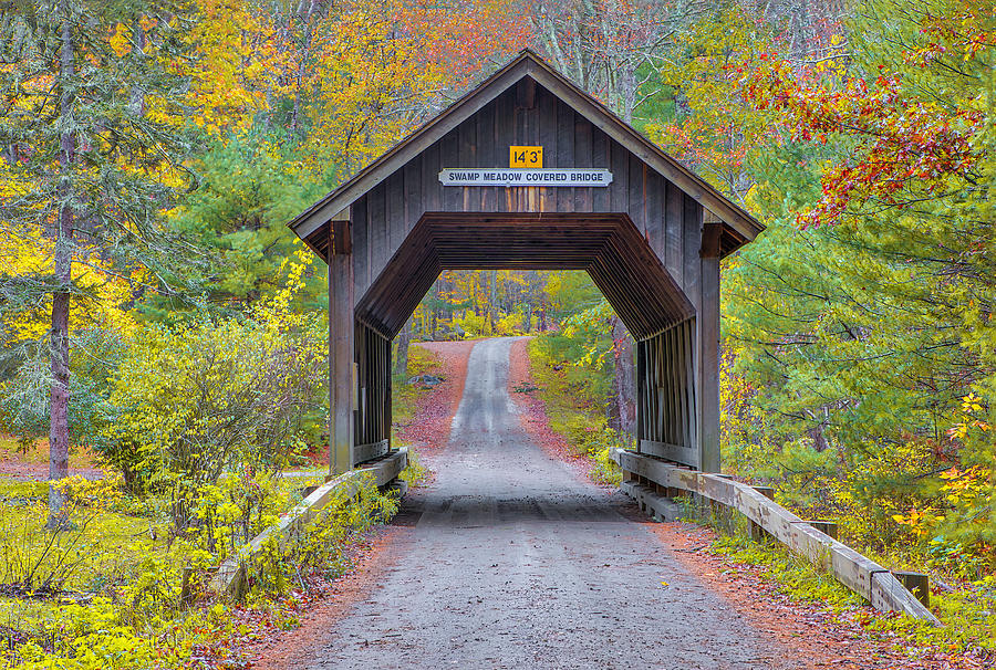 Rhode Island Swamp Meadow Covered Bridge Photograph by Juergen Roth