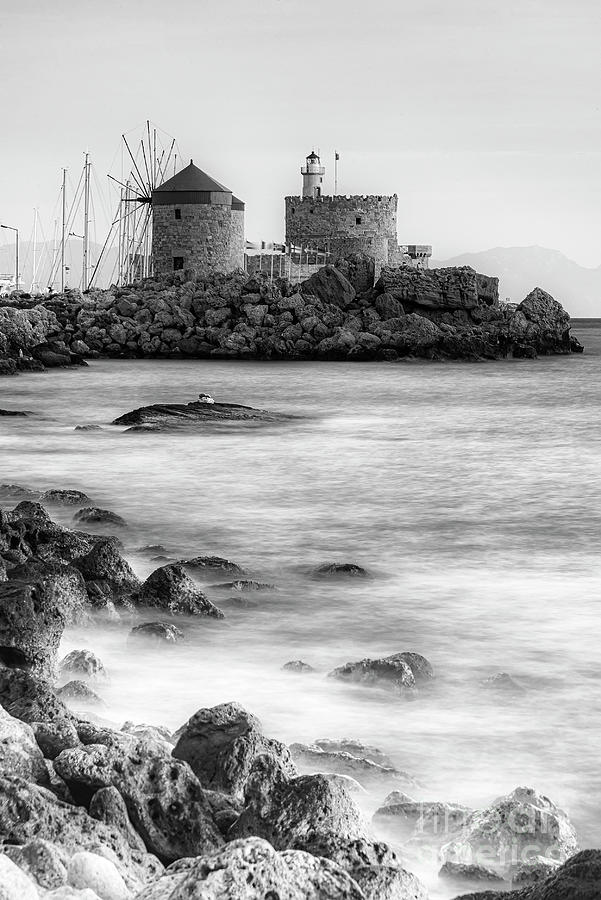 Rhodes Fort Of Saint Nicholas Monochromatic Photograph