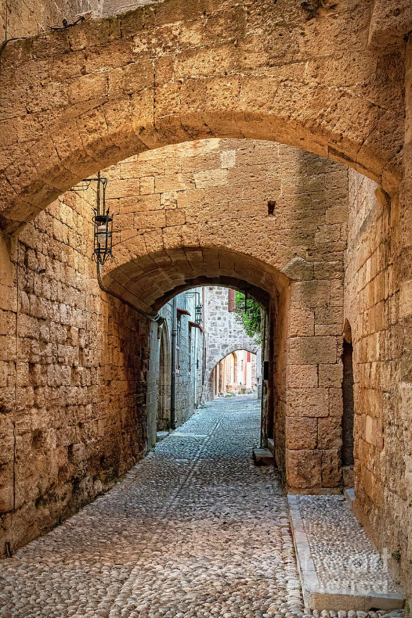 Greek Photograph - Rhodes Street of the Knights Alleyway by Antony McAulay