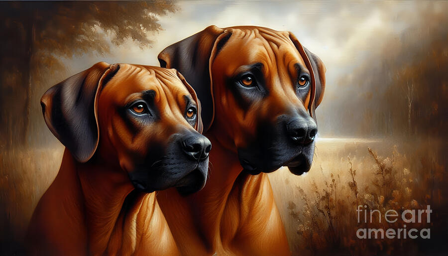 Rhodesian Ridgeback Art Base Rhodesian Ridgebacks Digital Art by Mia Wikstrom - Fine Art America