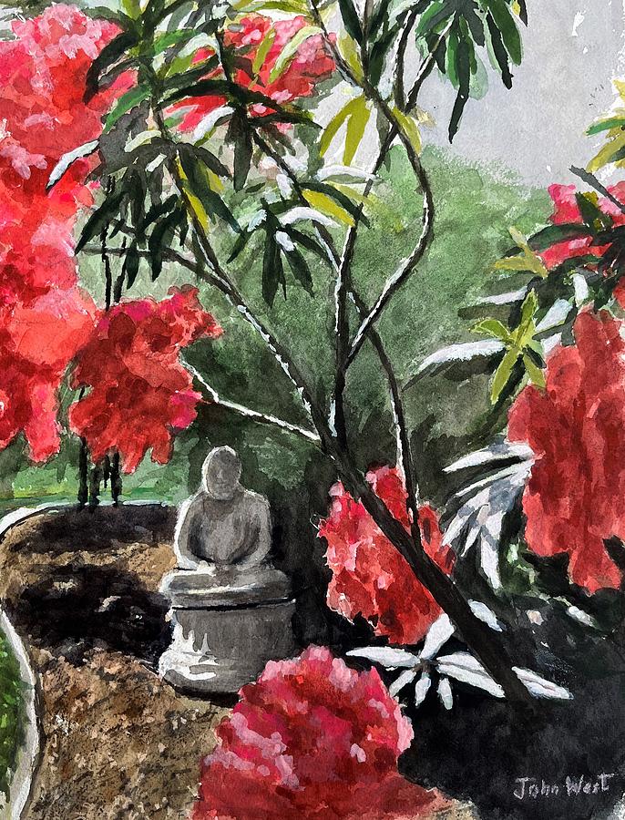 Rhododendron Buddha Painting by John West