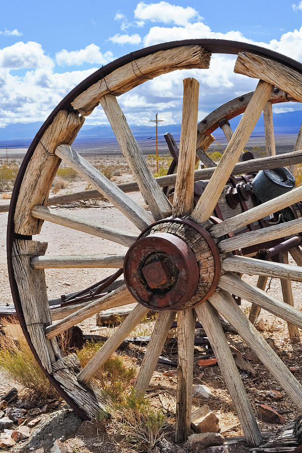 Rhyolite Ghost Town Carriage Wheel Photograph by Kyle Hanson