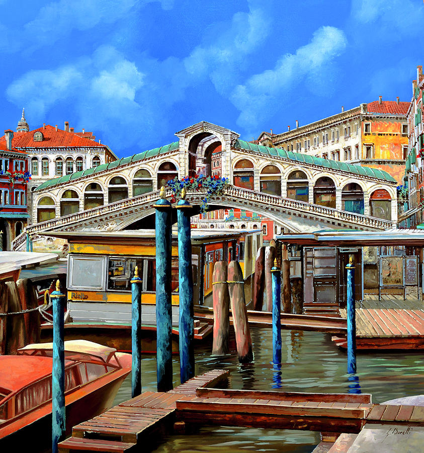 Rialto Bridge Painting - Rialto a colori by Guido Borelli