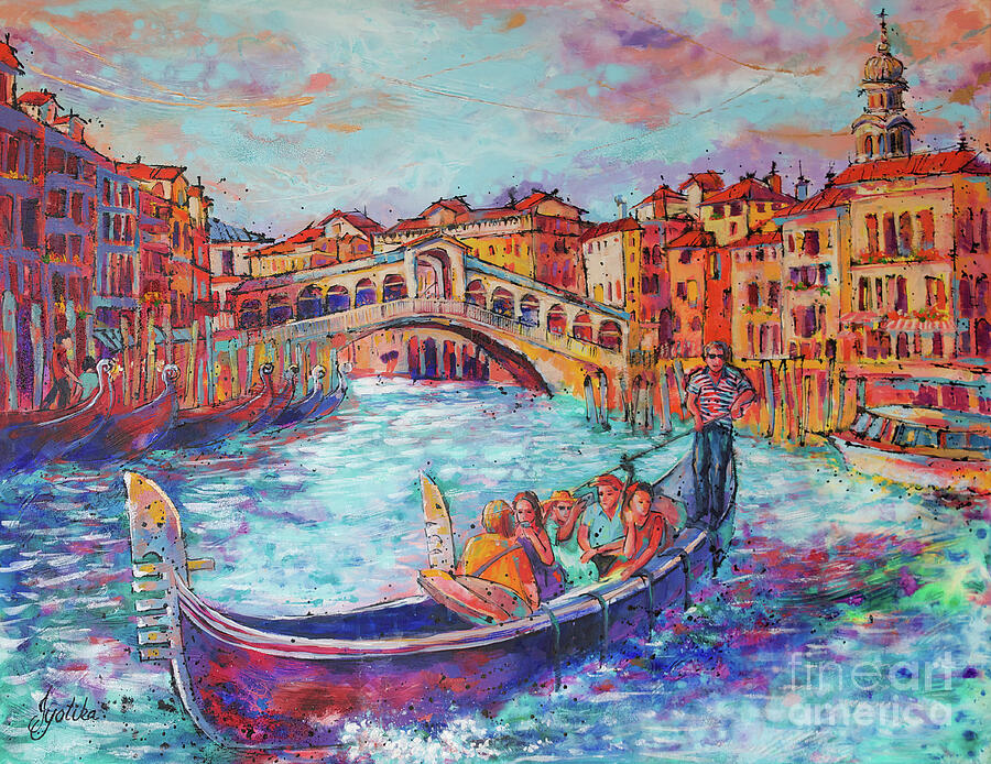 Rialto Bridge, Venice  Painting by Jyotika Shroff