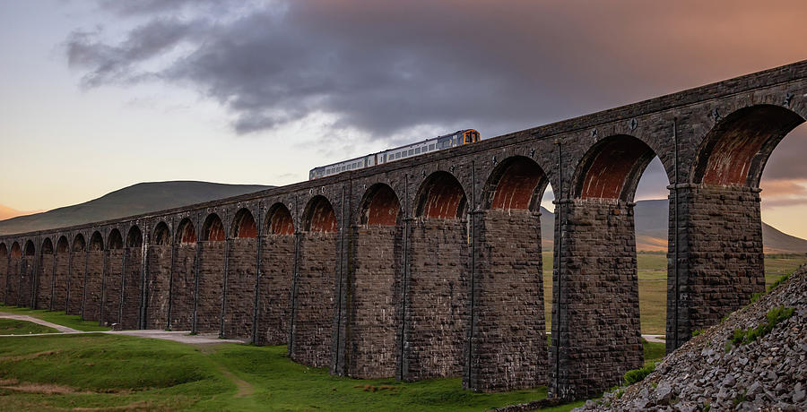 Ribblehead Viaduct And Train Photograph