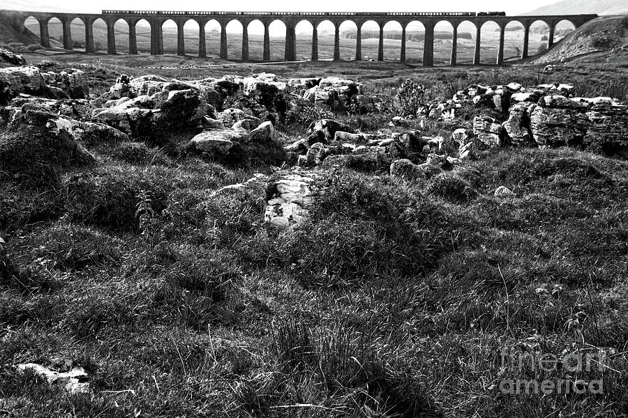 Black And White Photograph - Ribblehead Viaduct, Yorkshire. by David Birchall