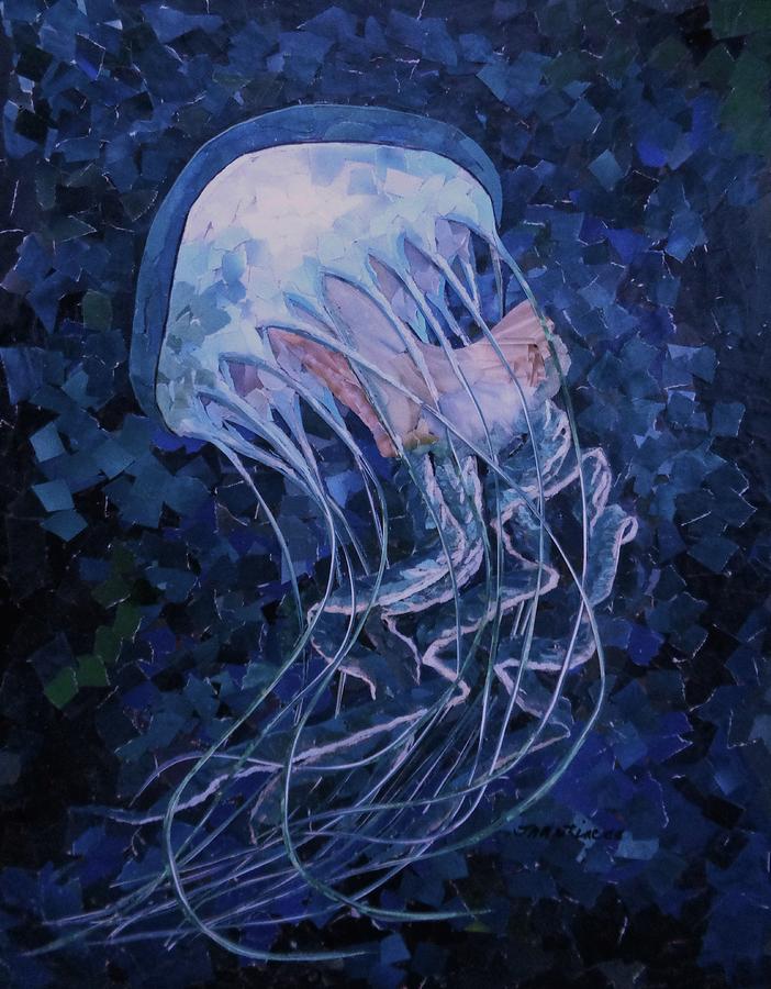 Ribbon Jellyfish Mixed Media by JAMartineau