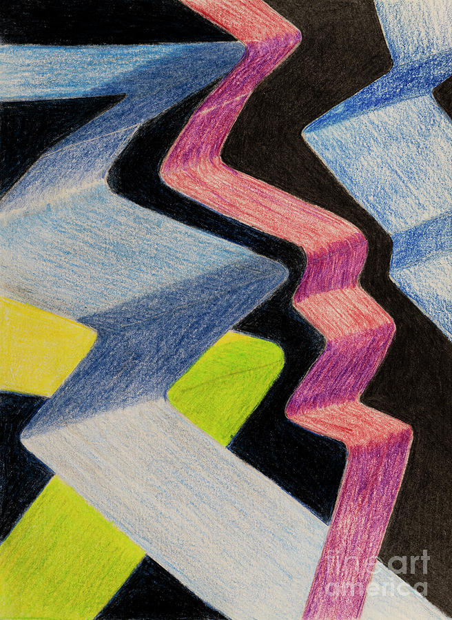 Ribbons Abstraction Drawing by Garry McMichael
