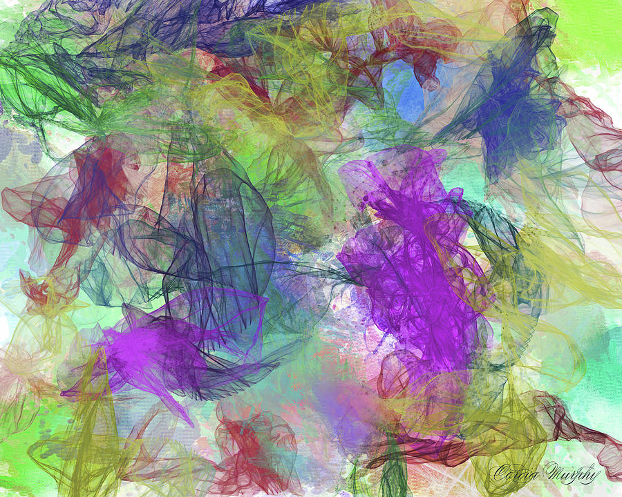Ribbons and Butterflies in Abstract Art Digital Art by Cordia Murphy