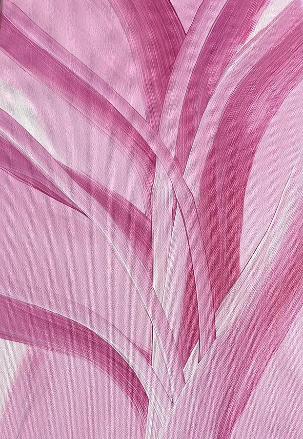 Ribbons of Pink Mixed Media by Aimee Carlson