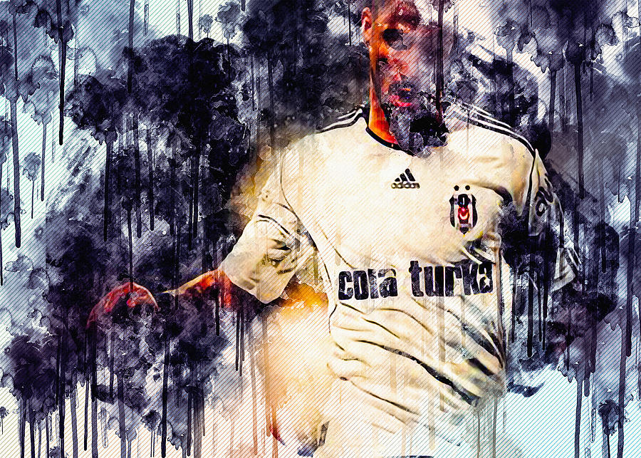 Ricardo Quaresma Portrait Besiktas Jk Turkey Portuguese Footballer Digital Art By Sissy Angelastro