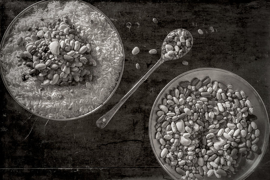 Rice and Beans Vintage Photograph by Sharon Popek