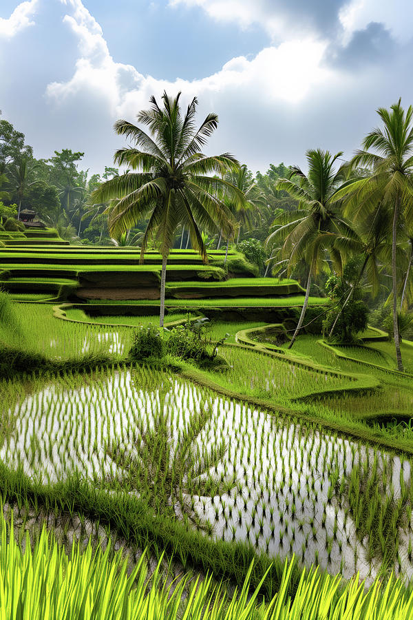 Nature Digital Art - Rice Terraces in Bali Indonesia by Good Focused