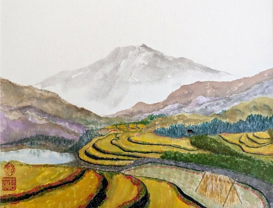 Rice Terraces Painting by Terri Harris