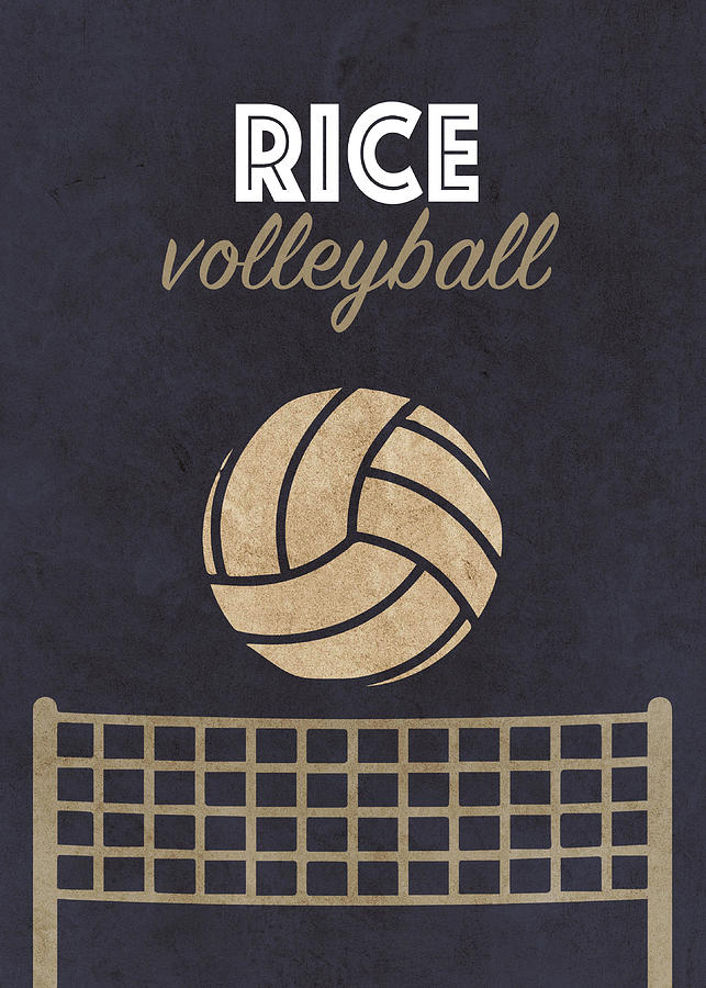 Rice University Volleyball Team Vintage Sports Poster Mixed Media by