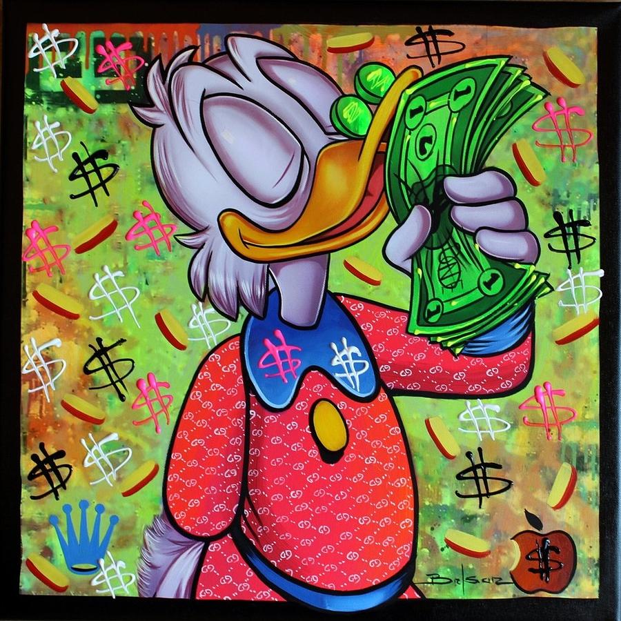 Rich Duck Painting By Brisan Gabriel