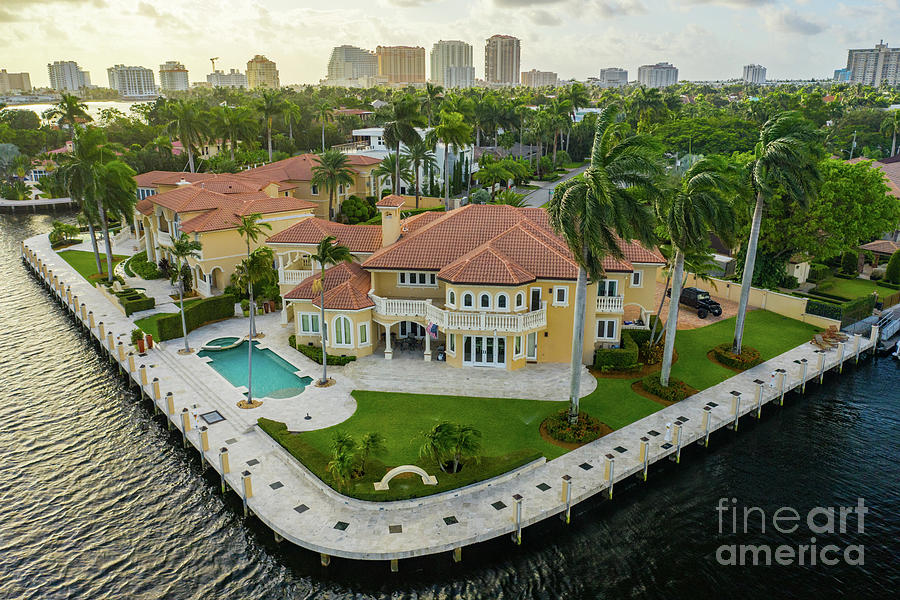 Rich mansion on the water Fort Lauderdale FL Photograph by Felix
