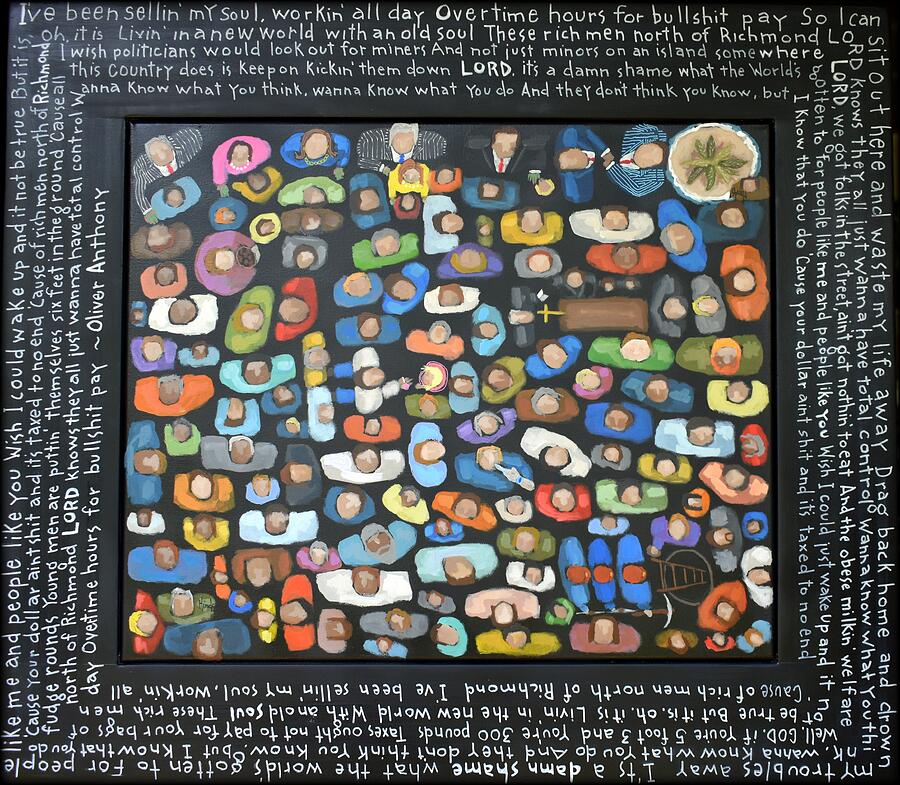 The New World - Framed With Song Lyrics Painting